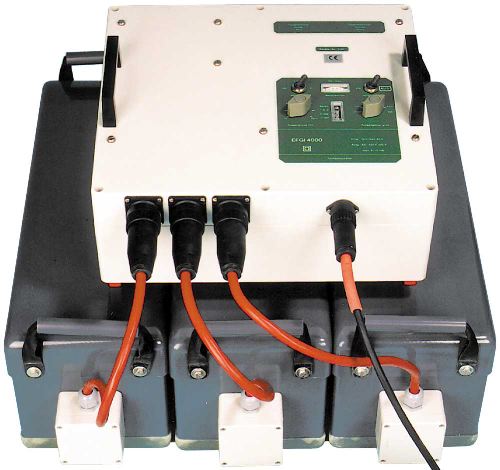 Batteriefischfanggerät mit 3 Batteriekästen