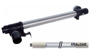 Jumbo-Koi Edelstahl UV-C 150.000 Amalgam mit Durchflussmesser