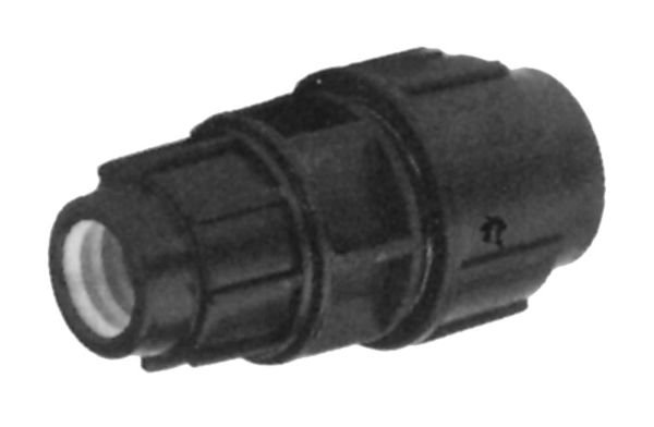 Feed-through compression fitting reduced PP and PE